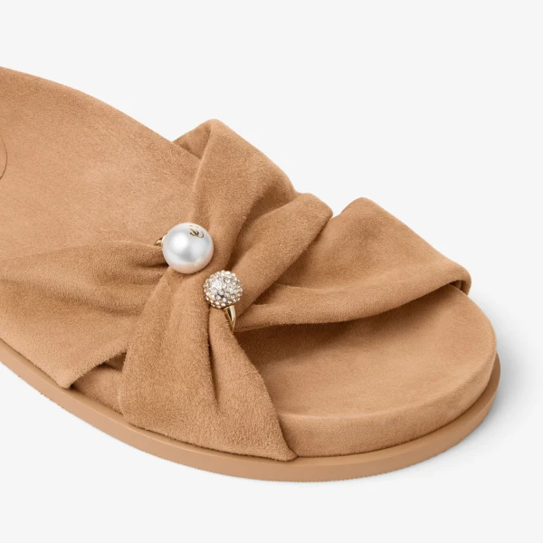 Toffee Jimmy Choo Rafi Flat, view 4 | Sandals