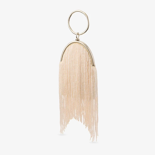 Gold and White Jimmy Choo Raindrops Clutch, view 3 | Clutch Bags