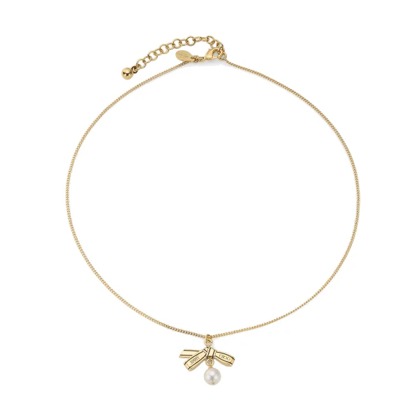 Metallic Jimmy Choo Ribbon Pendant Necklace | Necklace