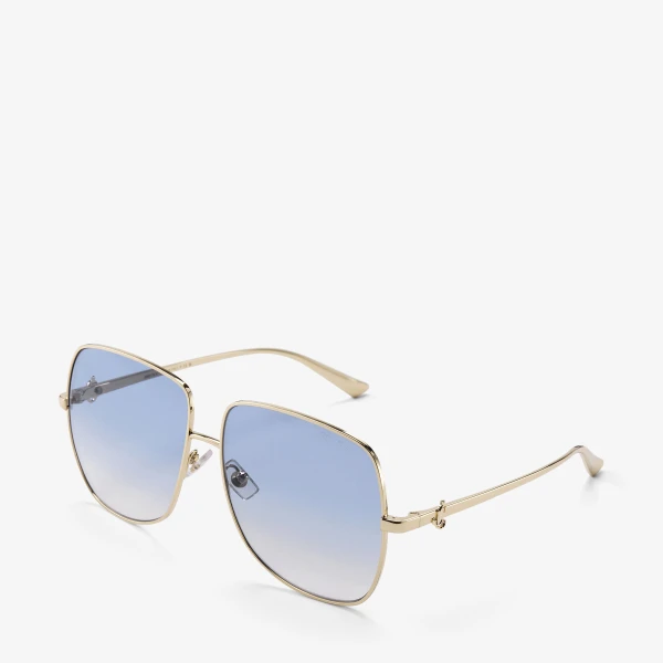 Pale Gold Jimmy Choo Rive Sunglasses, view 2 | Sunglasses