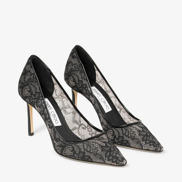 Black Jimmy Choo Romy 85 Pumps, view 3 | Heels