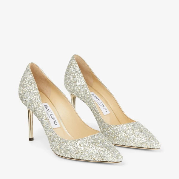 Champagne Jimmy Choo Romy 85 Pumps, view 2 | Heels