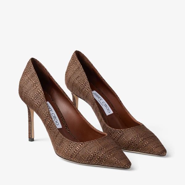 Tan Jimmy Choo Romy 85 Pumps, view 3 | Heels