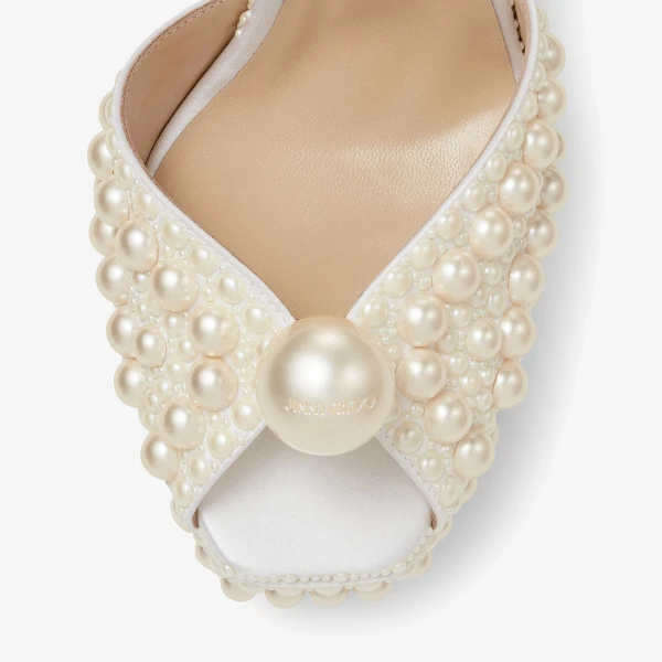 White Jimmy Choo Sacaria Platform 120 Sandals, view 3 | Sandals