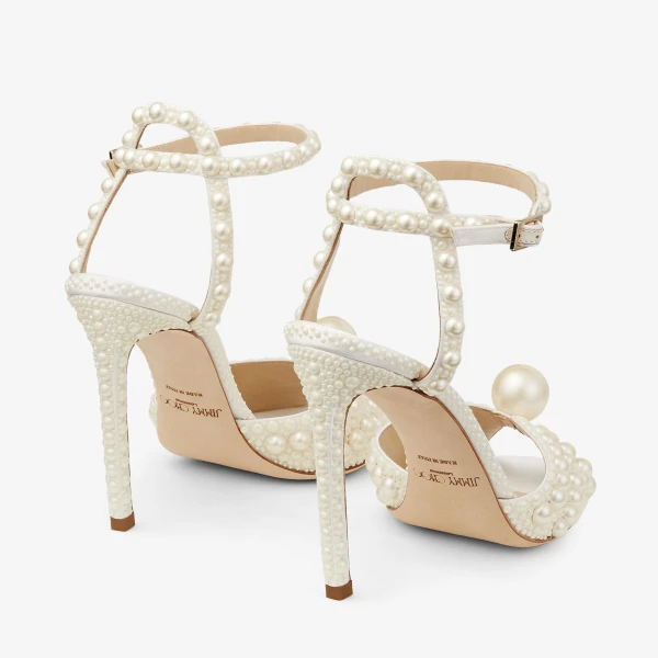 White Jimmy Choo Sacora 100 Sandals, view 5 | Sandals