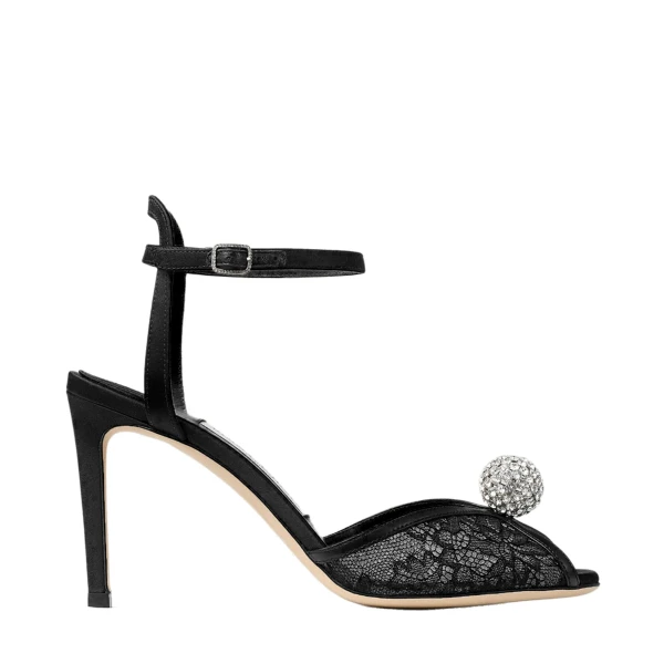 Black Jimmy Choo Sacora 85 Sandals | Sandals