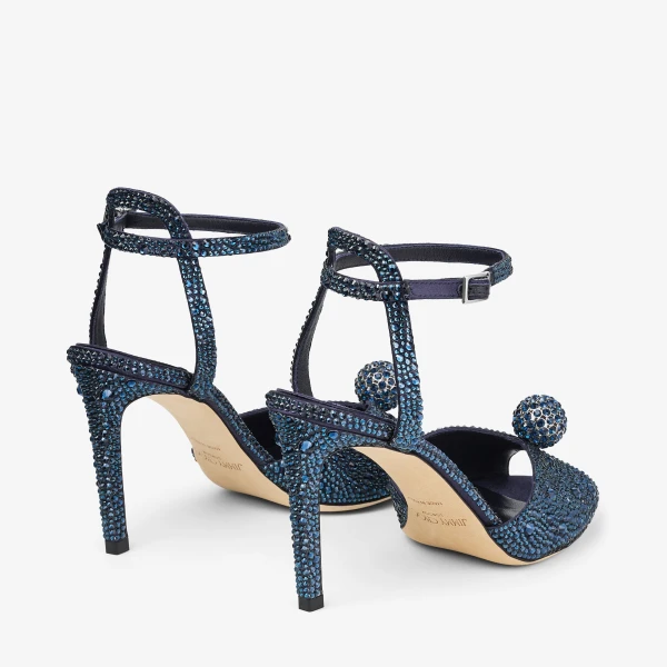 Navy Jimmy Choo Sacora 85 Sandals, view 6 | Sandals