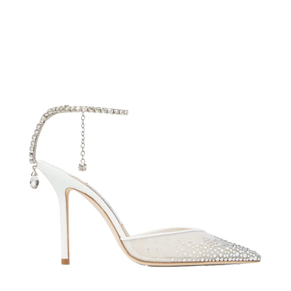 White Jimmy Choo Saeda 100 Pumps | Heels