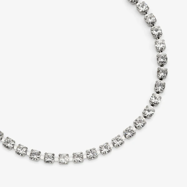 Silver and Crystal Jimmy Choo Saeda Anklet, view 3 | Jewelry