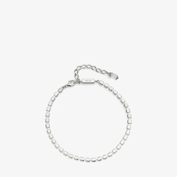 Silver and Crystal Jimmy Choo Saeda Anklet, view 5 | Jewelry