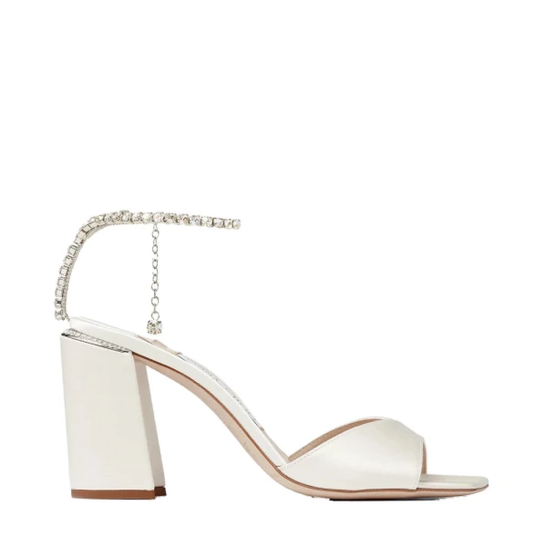 Ivory Jimmy Choo Saeda Sandal Block Heel 85 | Sandals