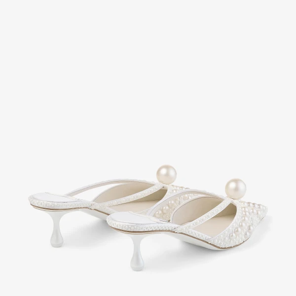 White Jimmy Choo Sana Mule 50, view 6 | Mules