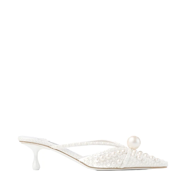 White Jimmy Choo Sana Mule 50 | Mules