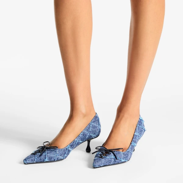 Denim Jimmy Choo Scarlett 50 Pumps, view 2 | Heels