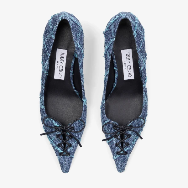 Denim Jimmy Choo Scarlett 50 Pumps, view 5 | Heels
