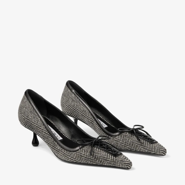 Grey, Black Mix and Black Jimmy Choo Scarlett 50 Pumps, view 3 | Heels