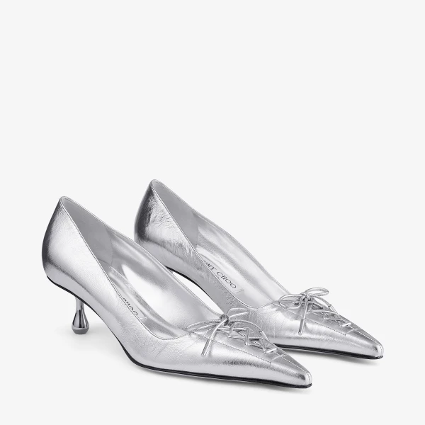 Silver Jimmy Choo Scarlett 50 Pumps, view 3 | Heels