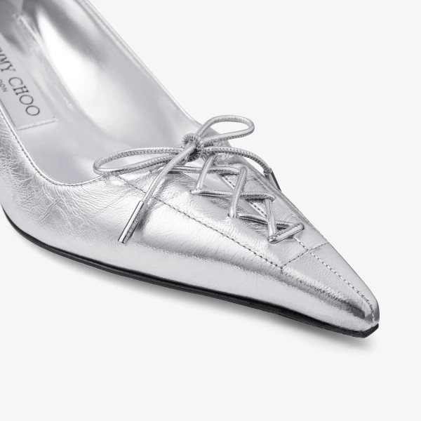 Silver Jimmy Choo Scarlett 50 Pumps, view 4 | Heels