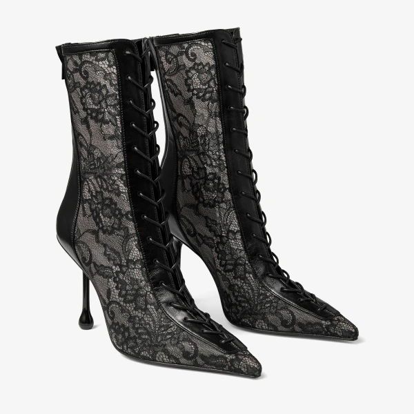 Black Jimmy Choo Scarlett Ankle Boot 95, view 3 | Boots