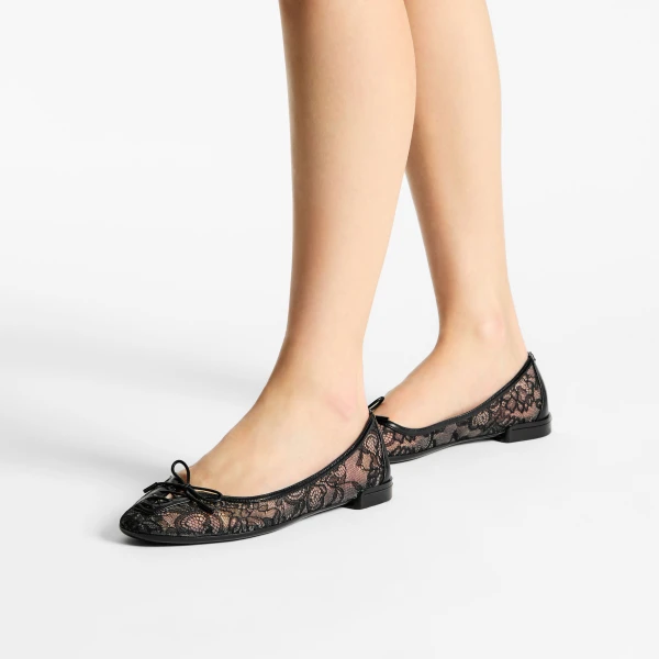 Black Jimmy Choo Scarlett Ballerina Flats, view 2 | Flats