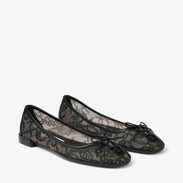 Black Jimmy Choo Scarlett Ballerina Flats, view 3 | Flats