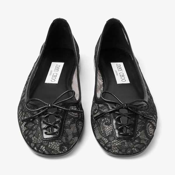 Black Jimmy Choo Scarlett Ballerina Flats, view 5 | Flats