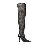 Black Jimmy Choo Scarlett Over the Knee 95 Boots | Boots