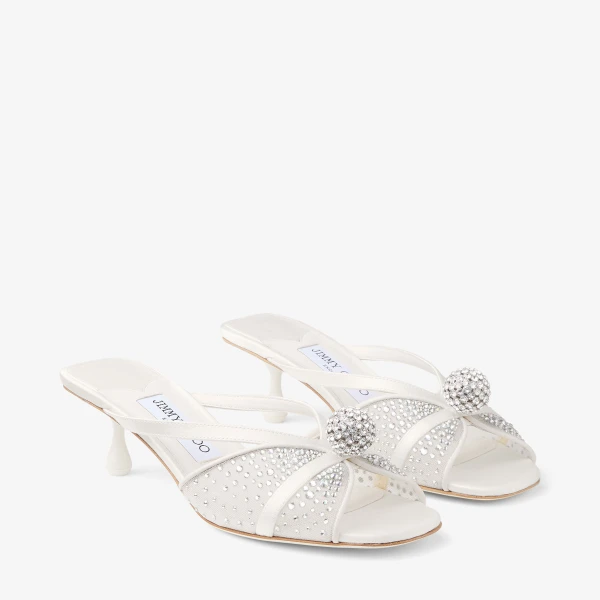 Ivory Mix Jimmy Choo Siva Mule 50, view 2 | Mules