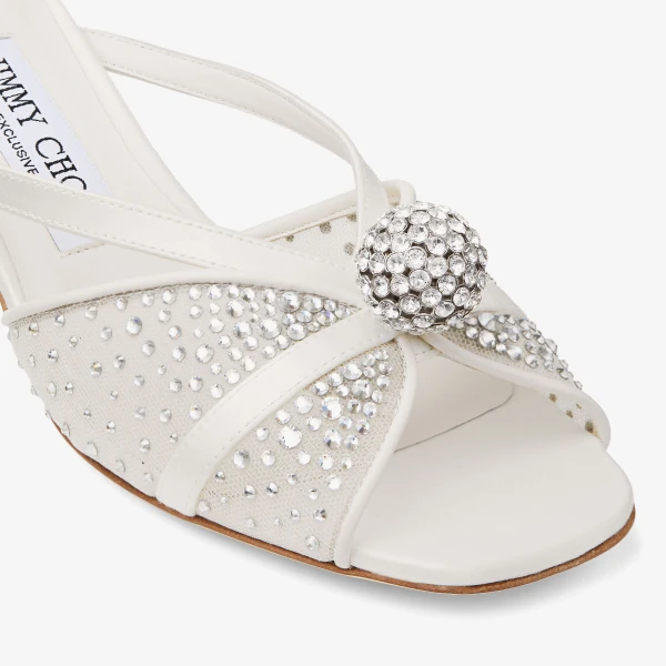 Ivory Mix Jimmy Choo Siva Mule 50, view 3 | Mules