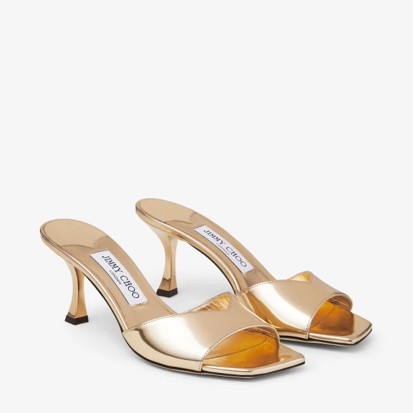 Gold Jimmy Choo Skye 70 Sandals, view 3 | Sandals