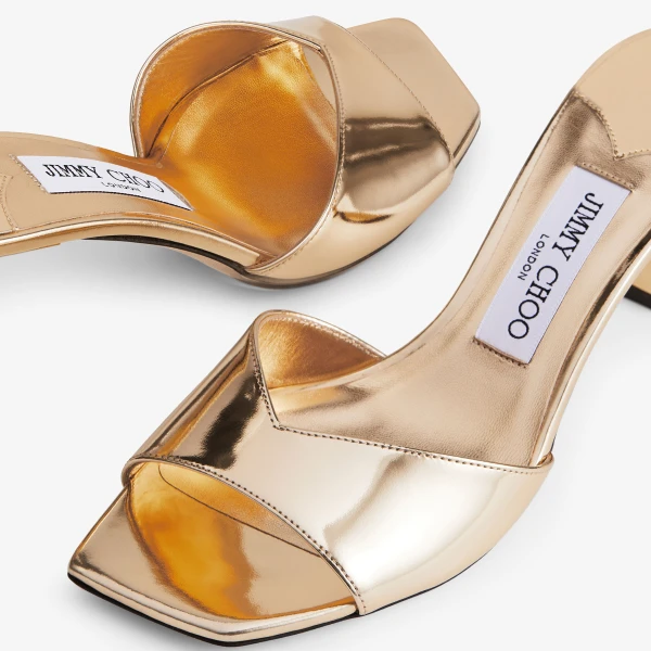 Gold Jimmy Choo Skye 70 Sandals, view 4 | Sandals