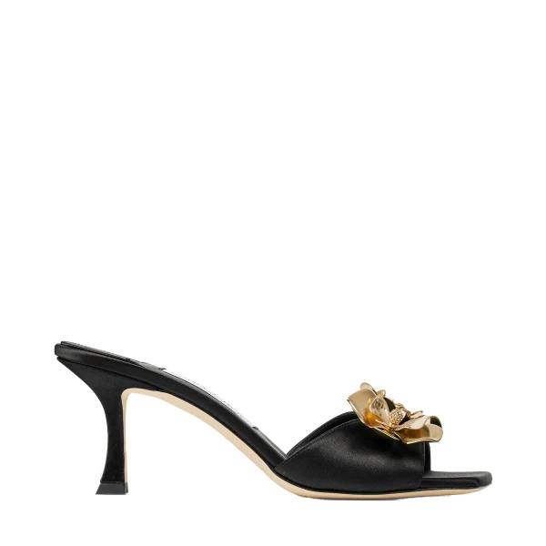 Black Jimmy Choo Skye 70 Zea Flower Mule Sandals | Mules