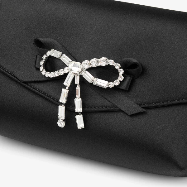 Black and Silver Jimmy Choo Soft Bow Mini Bag, view 4 | Mini Bags