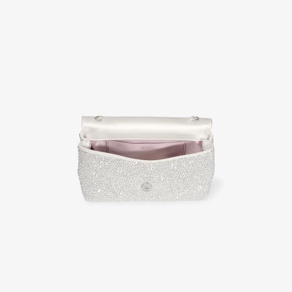 Ivory and Silver Jimmy Choo Soft Bow Mini Bag, view 5 | Mini Bags