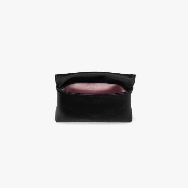 Black and Silver Jimmy Choo Soft Card Holder with Chain, view 4 | Wallets & Purses