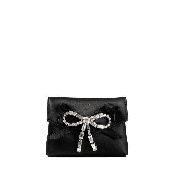 Black Jimmy Choo Soft Card Holder with Chain | Wallets & Purses