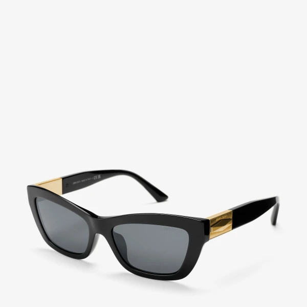Black Jimmy Choo Solene Sunglasses, view 2 | Sunglasses
