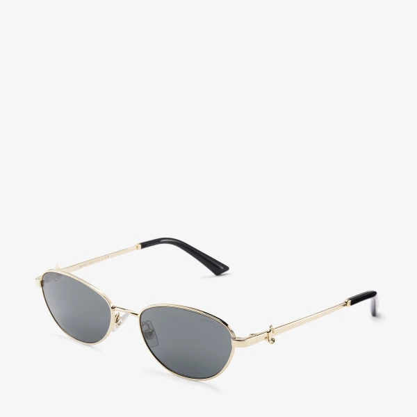 Pale Gold Jimmy Choo Sora Sunglasses, view 2 | Sunglasses