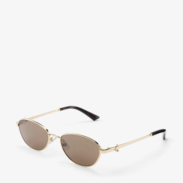 Pale Gold Jimmy Choo Sora Sunglasses, view 2 | Sunglasses