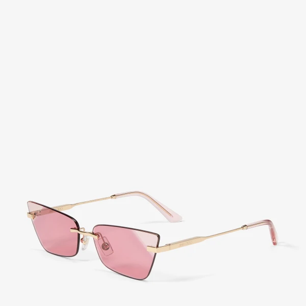 Pale Gold Jimmy Choo Soraya Sunglasses, view 2 | Sunglasses
