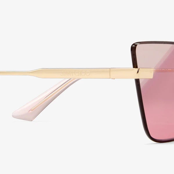 Pale Gold Jimmy Choo Soraya Sunglasses, view 3 | Sunglasses