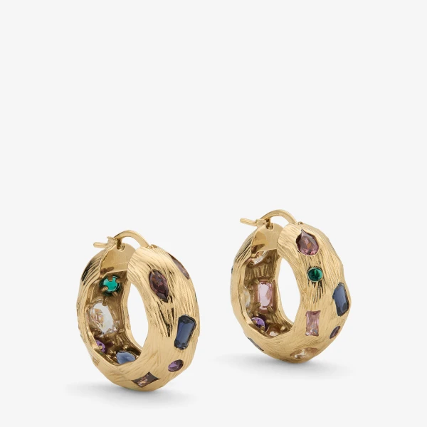 Mixed Gold Jimmy Choo Stones Earrings, view 2 | Earrings