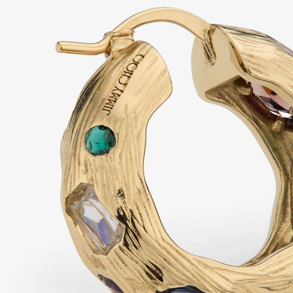 Mixed Gold Jimmy Choo Stones Earrings, view 3 | Earrings