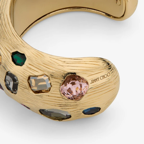 Gold Mix Jimmy Choo Stones Maxi Bracelet, view 3 | Bracelets