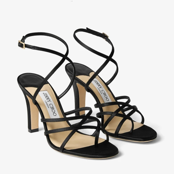 Black Jimmy Choo Strappy Sandals, view 3 | Sandals