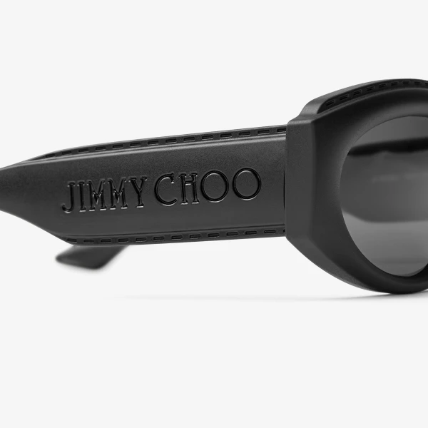 Matte Black Jimmy Choo Sue Sunglasses, view 3 | Sunglasses