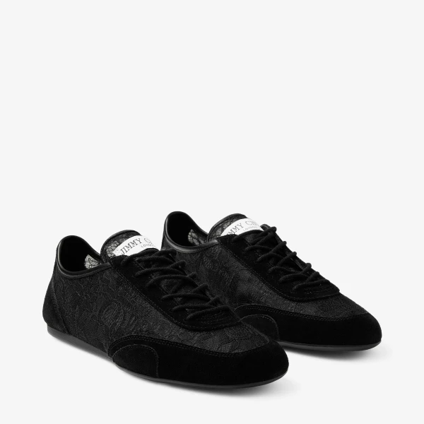 Black Mix Jimmy Choo Sunny Trainers, view 4 | Sneakers
