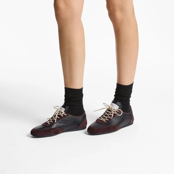 Black and Chocolate Mix Jimmy Choo Sunny Trainers, view 2 | Sneakers