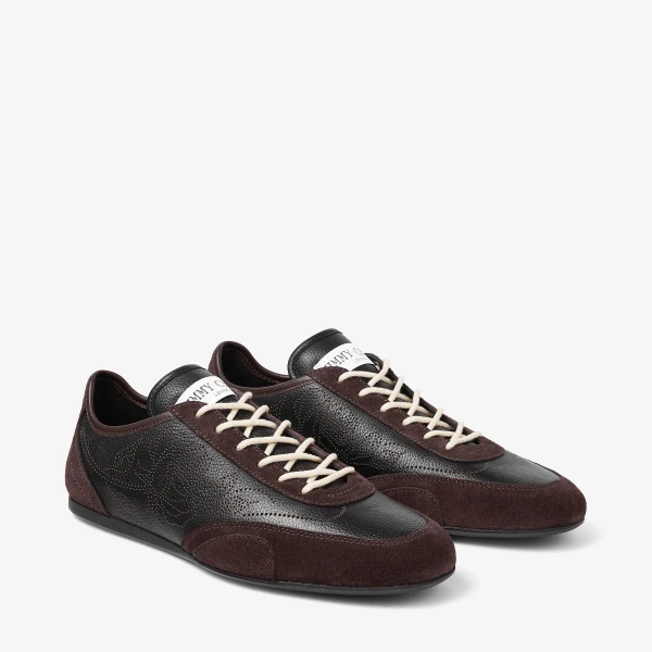 Black and Chocolate Mix Jimmy Choo Sunny Trainers, view 3 | Sneakers