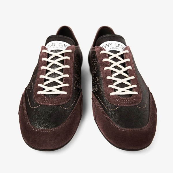 Black and Chocolate Mix Jimmy Choo Sunny Trainers, view 5 | Sneakers